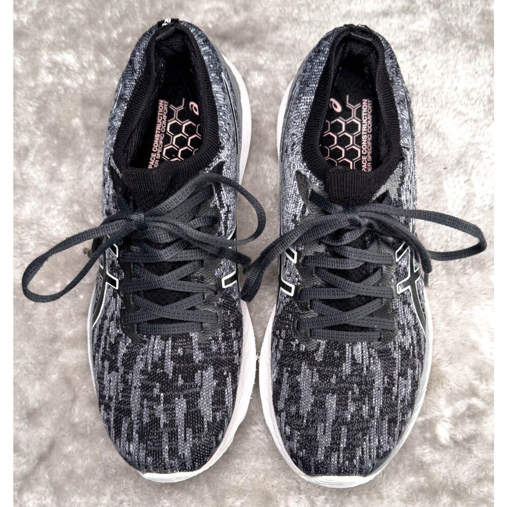 ASICS Gel Nimbus 23 Gray Black Knit Running Shoes Sneakers Womens Size 9.5 - Picture 8 of 16